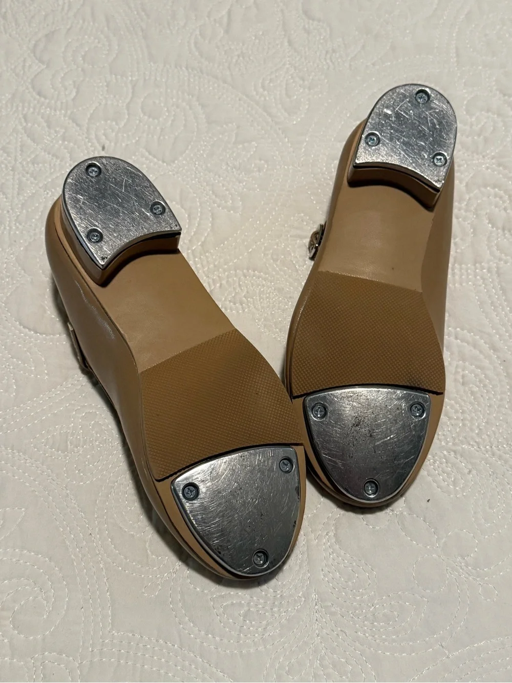Revolution Mary Jane Dance Tap Kids Shoes in Nude Tan style 826